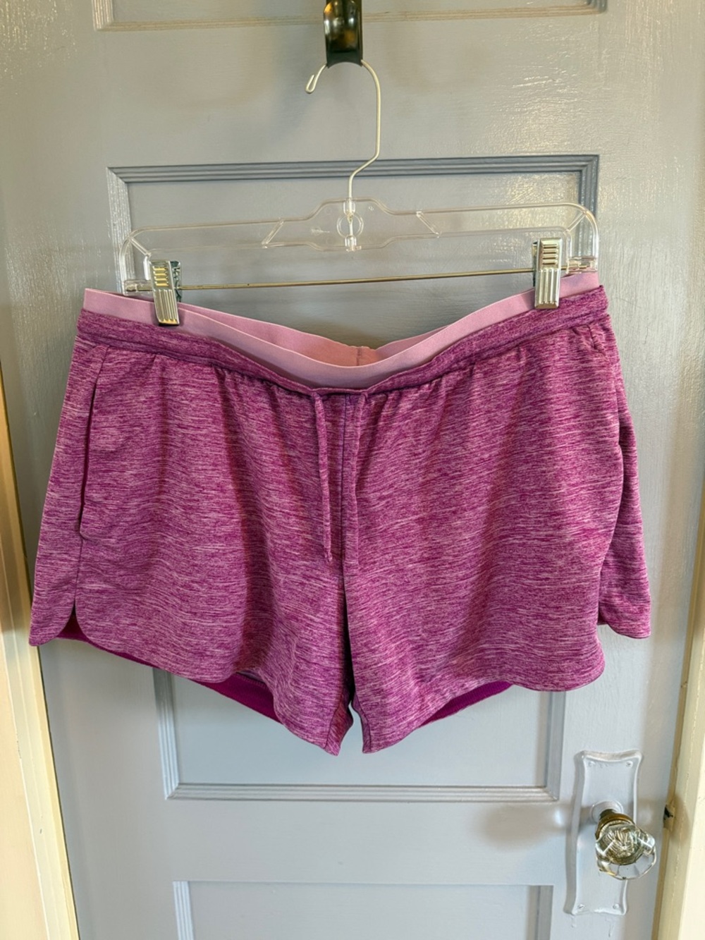 Old Navy Women's Purple-Pink Space-Dye Athletic Shorts